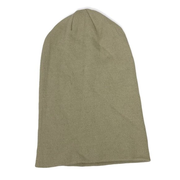 Nordstrom BP Tan Beige Ribbed Knit Beanie Toque Hat New Minimalist Taupe Hat NEW - Picture 2 of 5